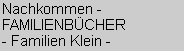 Familienbcher Familien Klein